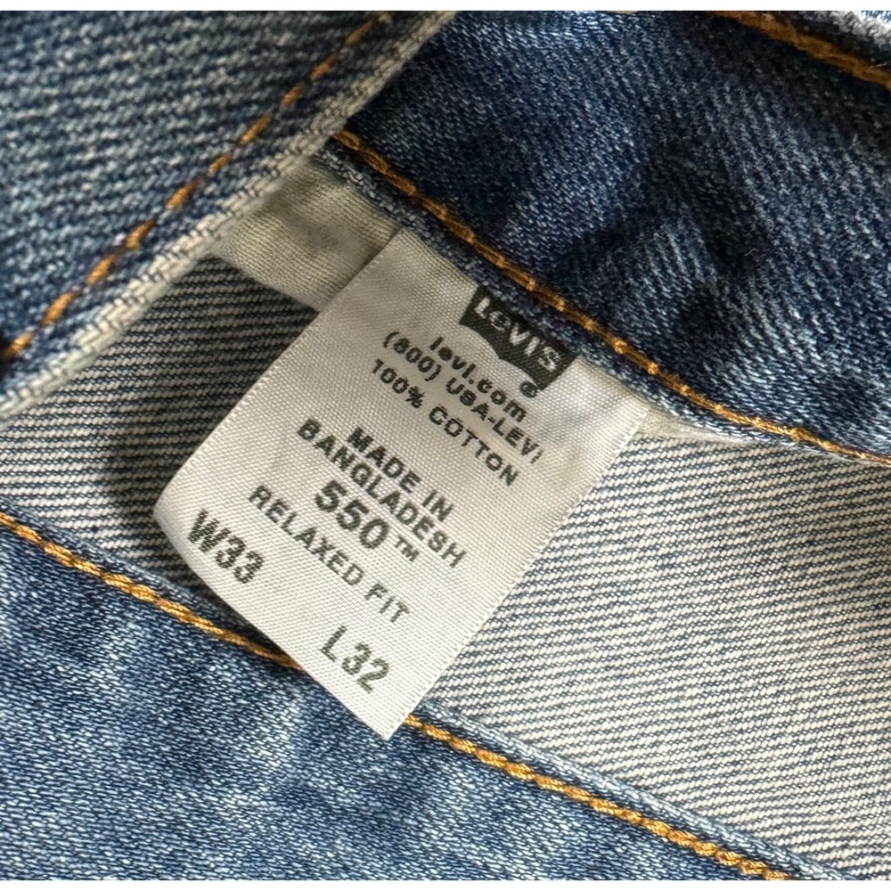 Levi's 550 Jeans Men's 33x32 Relaxed Fit Blue Denim 100% Cotton Older 2000s - Picture 5 of 8